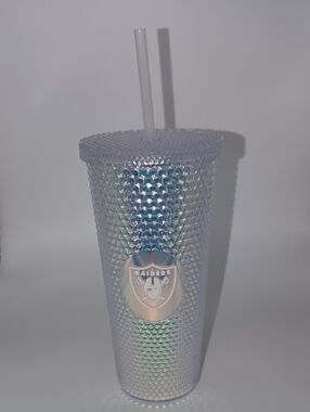 Las Vegas Raiders Iridescent Studded Tumbler with Straw (Brandnew)